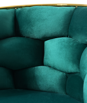 Luxe Fluwelen Eetkamerstoel Grijs/Groen/Beige – Gouden Poten & Ergonomisch Comfort