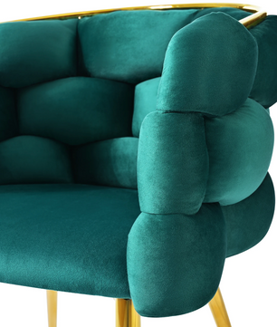 Luxe Fluwelen Eetkamerstoel Grijs/Groen/Beige – Gouden Poten & Ergonomisch Comfort