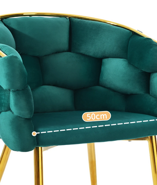 Luxe Fluwelen Eetkamerstoel Grijs/Groen/Beige – Gouden Poten & Ergonomisch Comfort
