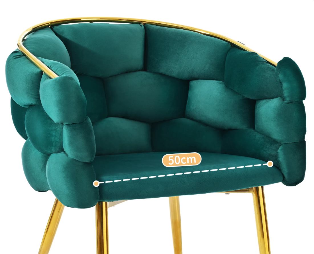 Luxe Fluwelen Eetkamerstoel Grijs/Groen/Beige – Gouden Poten & Ergonomisch Comfort