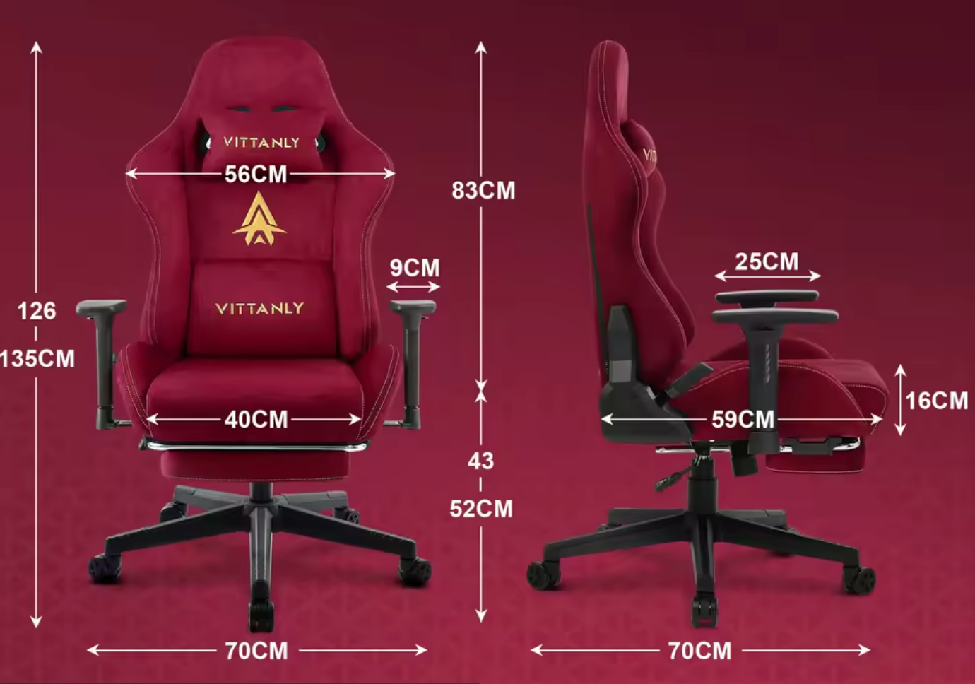 Gamingstoel met Voetsteun – Verstelbare Bureaustoel met Hoofdsteun