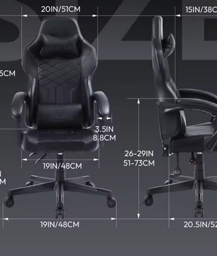 Gamingstoel Ergonomisch – Hoge Rug & Pocketvering PU-leer – 350 kg