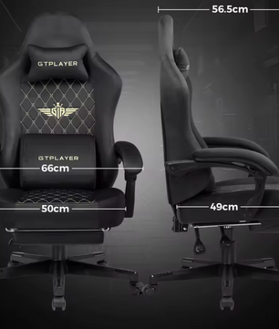 Gamingstoel met Verenkussen en Voetsteun – Ergonomisch & Ademend