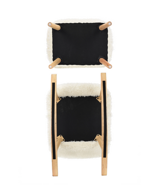 Schommelstoel van Teddystof met Poef – Ergonomisch & Comfort