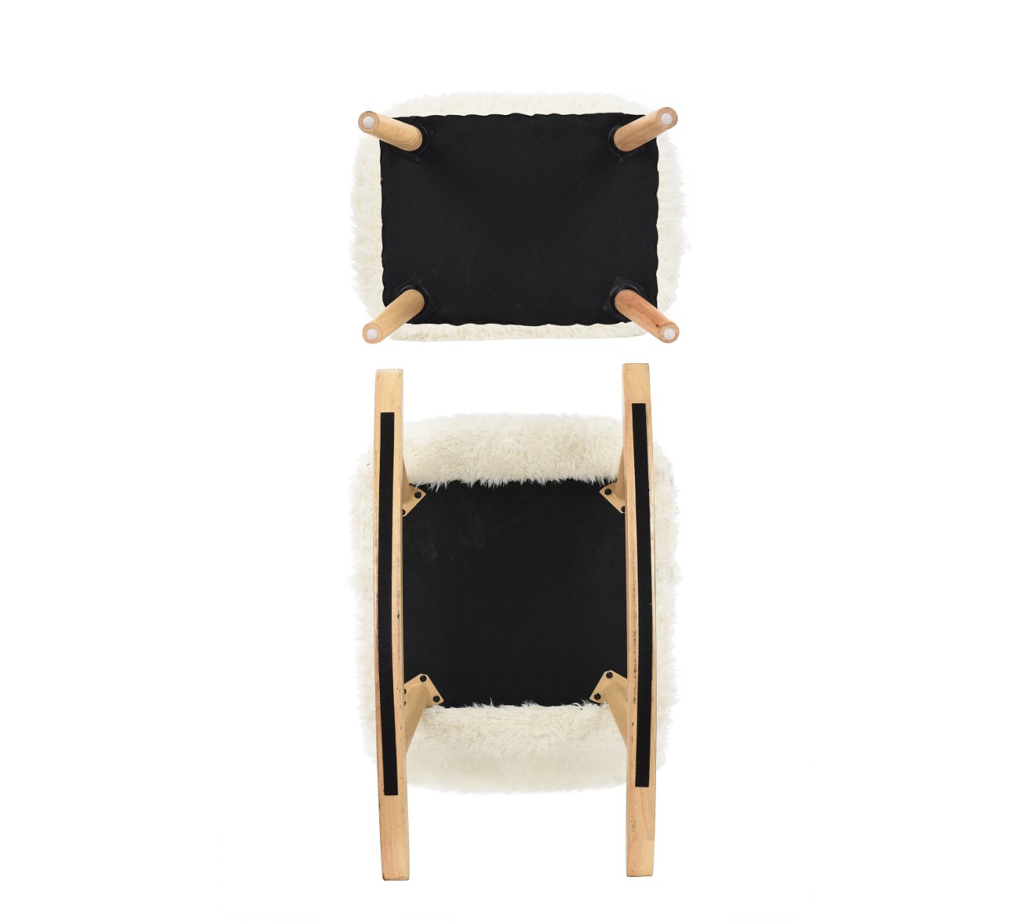 Schommelstoel van Teddystof met Poef – Ergonomisch & Comfort