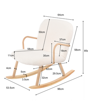 Schommelstoel van Teddystof met Poef – Ergonomisch & Comfort