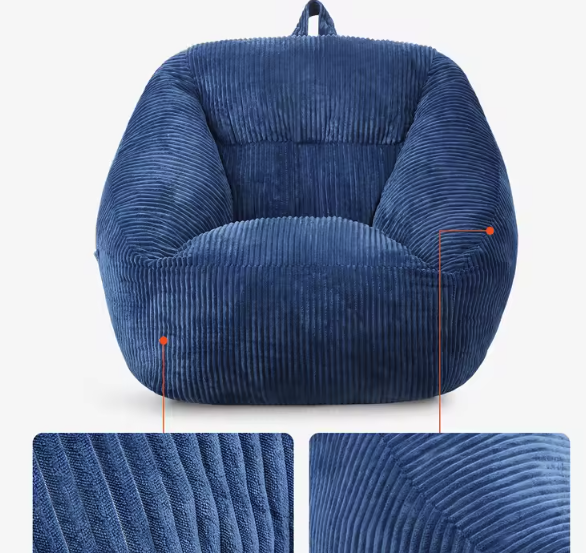 Zitzak met Traagschuim Blauw – Comfort & Opbergvak