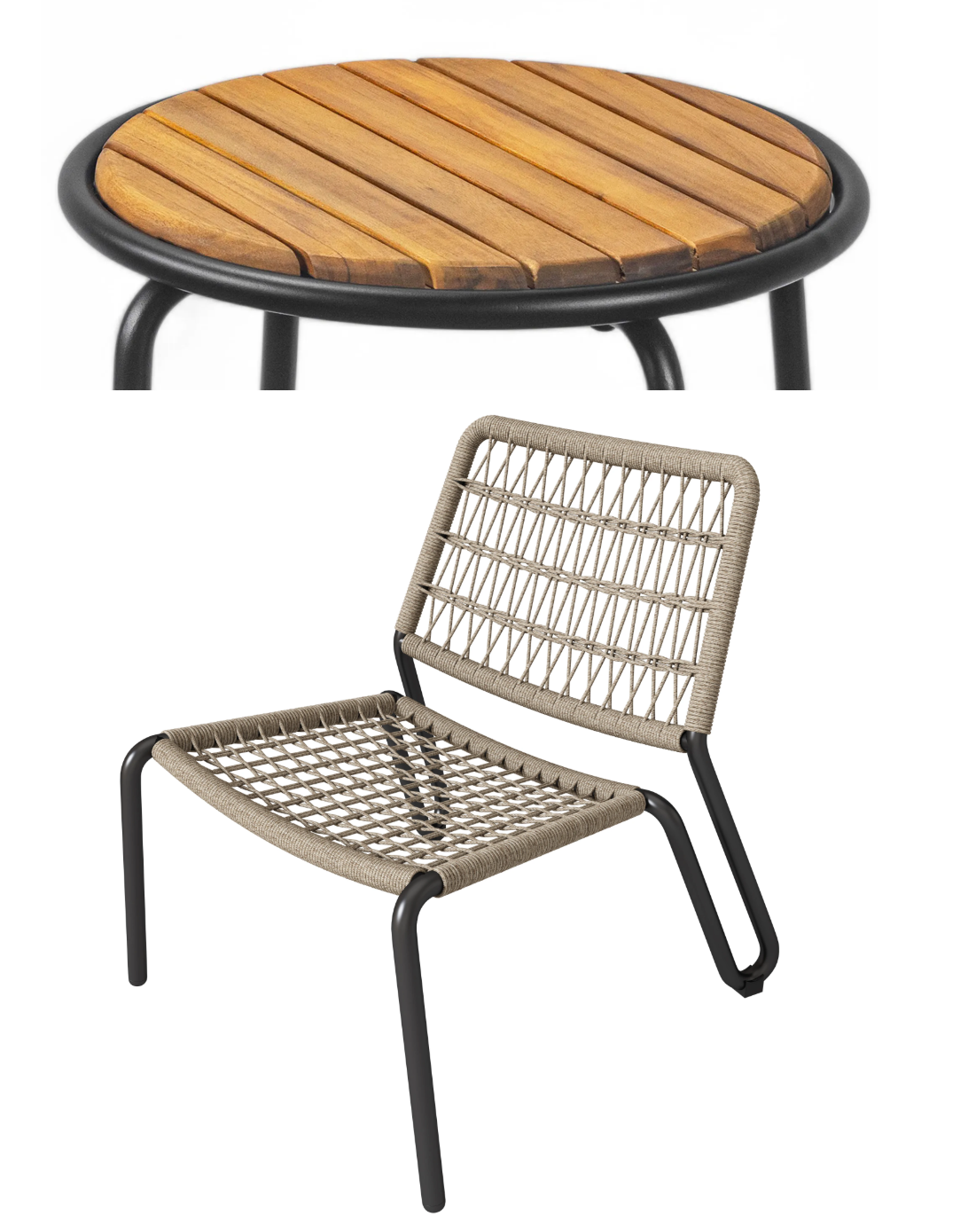Buitenstoelen & Houten Tafel – Handgevlochten en Duurzaam
