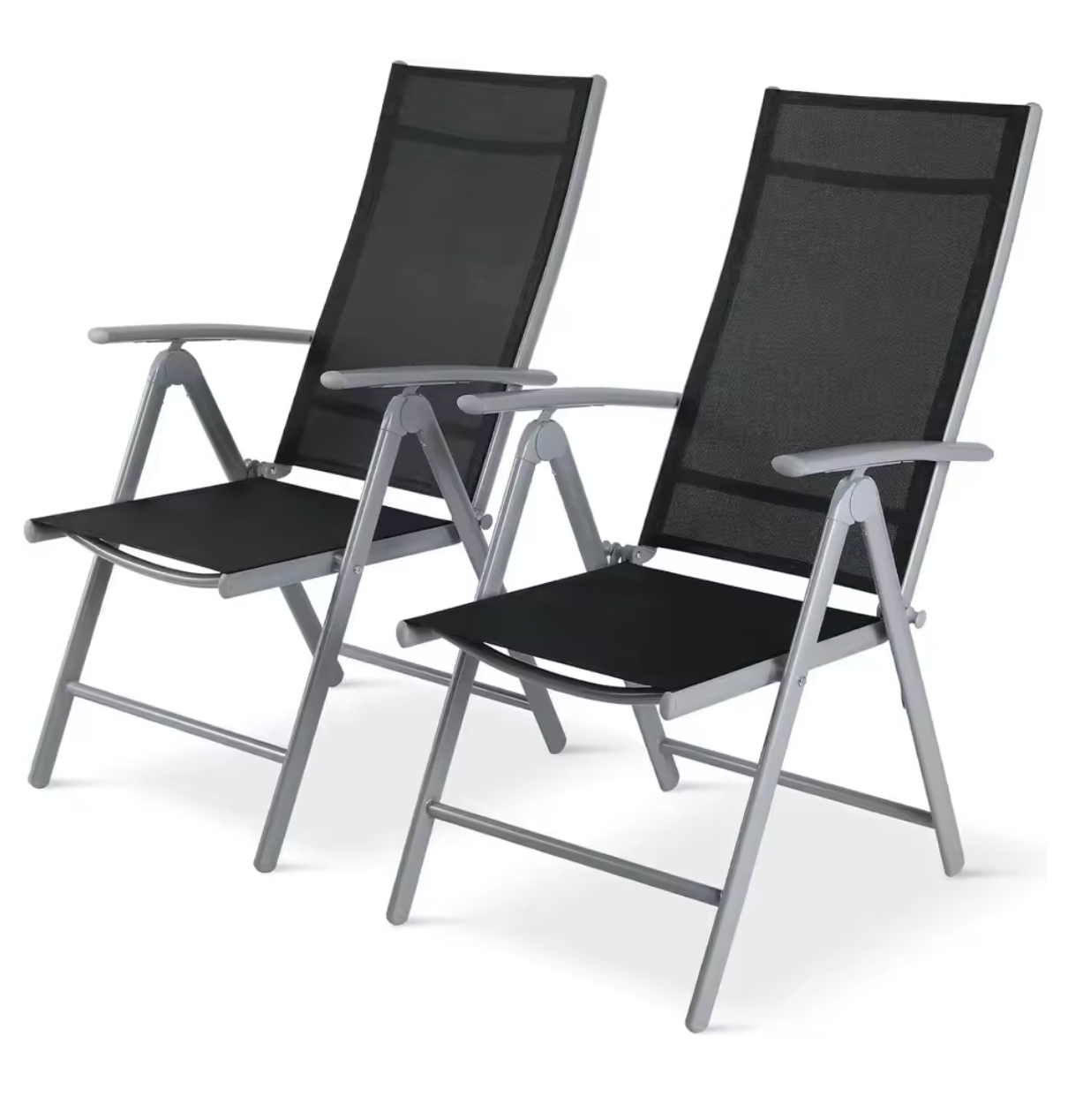 2 Opvouwbare Terrasstoelen – Verstelbaar Aluminium 120 kg
