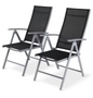 2 Opvouwbare Terrasstoelen – Verstelbaar Aluminium 120 kg