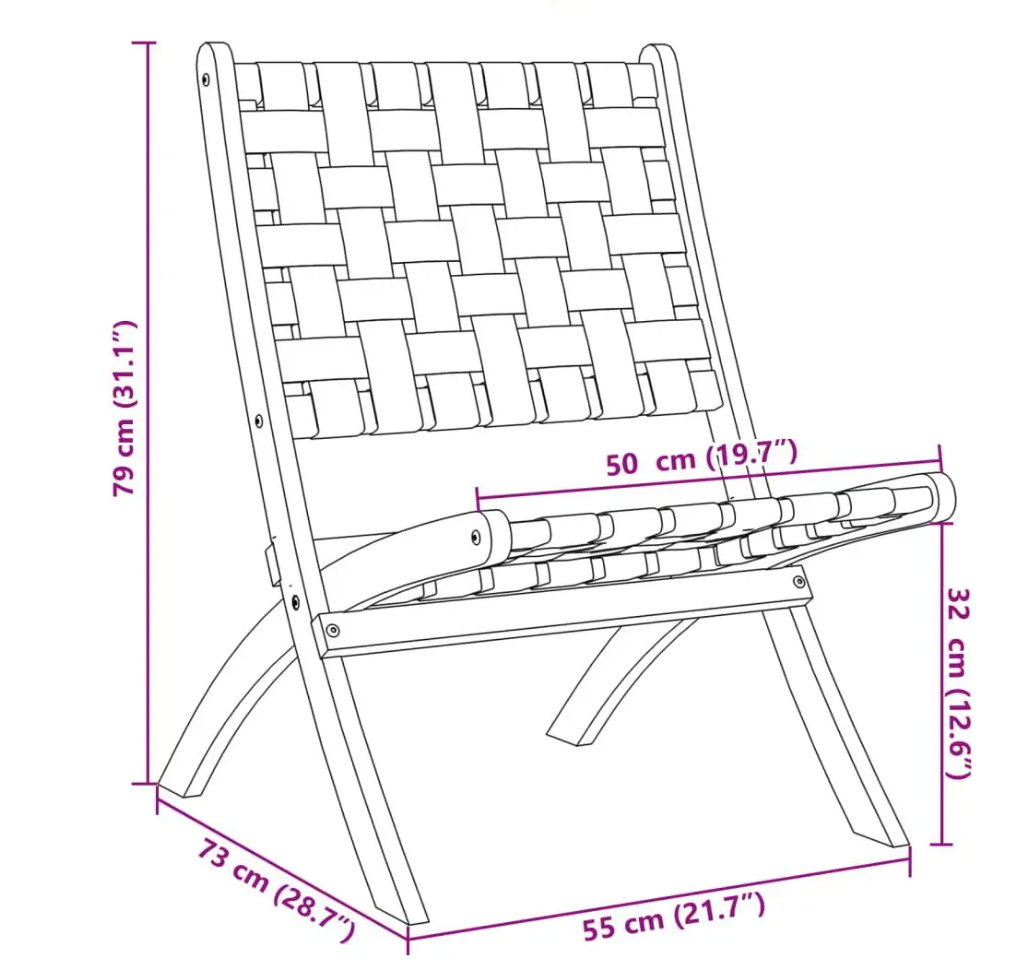 Set van 2 Acaciahouten Tuinstoelen – Opvouwbaar & Waterbestendig