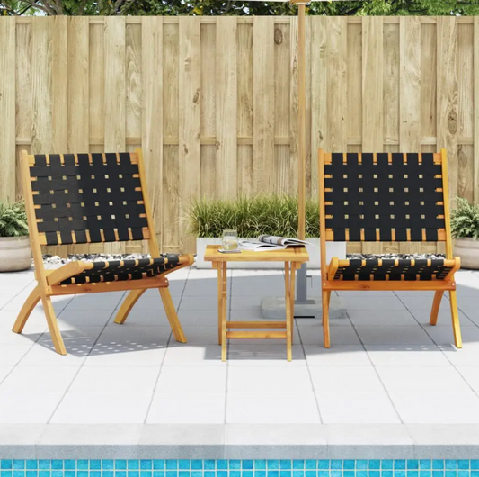 Set van 2 Acaciahouten Tuinstoelen – Opvouwbaar & Waterbestendig