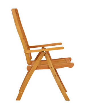 2 Opvouwbare Eucalyptushouten Tuinstoelen – 5-Standen Rugleuning