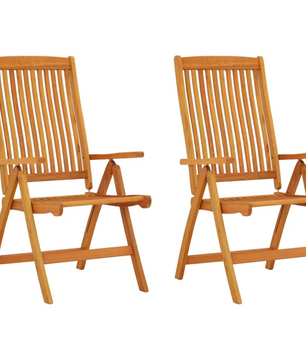 2 Opvouwbare Eucalyptushouten Tuinstoelen – 5-Standen Rugleuning