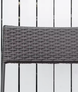 3-Delige Rotan Balkonset Grijs – Opvouwbaar & Ruimtebesparend – Bistroset