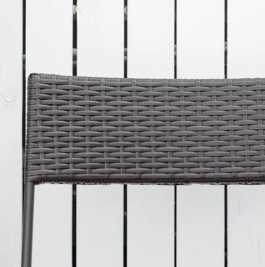 3-Delige Rotan Balkonset Grijs – Opvouwbaar & Ruimtebesparend – Bistroset
