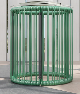 Balkonset 2-persoons rotan in het groen – 2 stoelen + tafel voor buiten