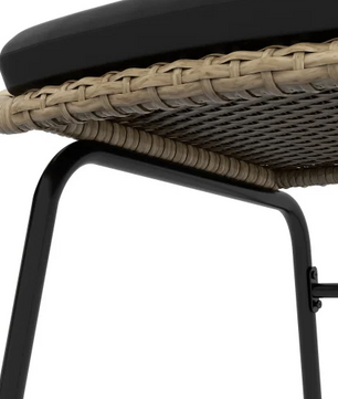 Tuinset 3-delig rotan – 2 stoelen met kussens + salontafel