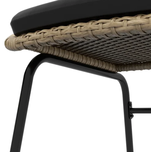 Tuinset 3-delig rotan – 2 stoelen met kussens + salontafel