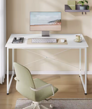 Houten Bureau Wit met Metalen Frame – 100, 120 en 140cm