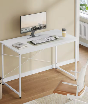 Houten Bureau Wit met Metalen Frame – 100, 120 en 140cm