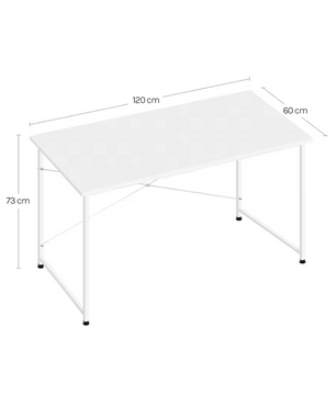 Houten Bureau Wit met Metalen Frame – 100, 120 en 140cm