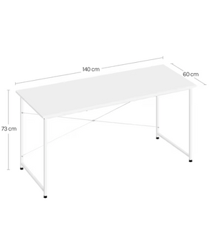 Houten Bureau Wit met Metalen Frame – 100, 120 en 140cm