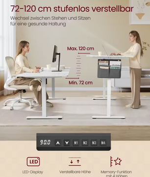 Elektrisch Zit-Sta Bureau 180x80 cm – 4 Geheugenstanden