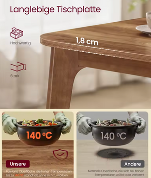 Uitschuifbare Eettafel – Houten Blad & Massief Frame, 140–180cm