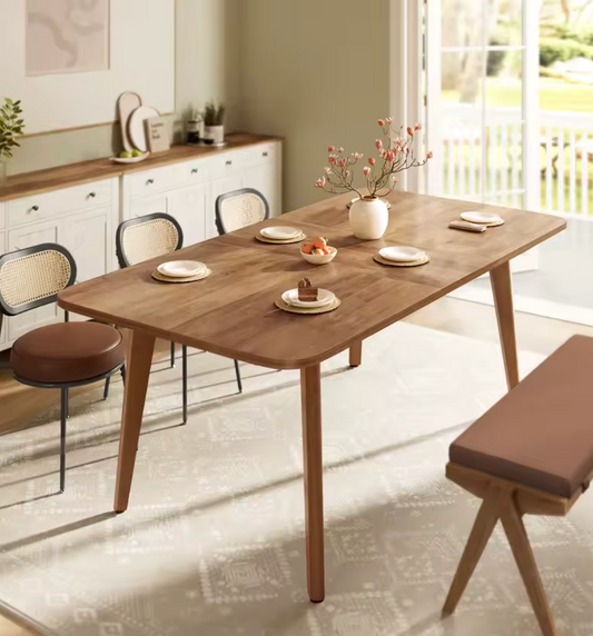 Uitschuifbare Eettafel – Houten Blad & Massief Frame, 140–180cm