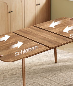 Uitschuifbare Eettafel – Houten Blad & Massief Frame, 140–180cm