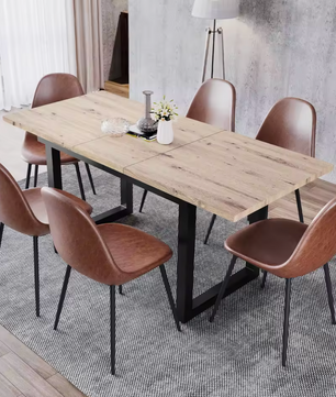 Uitschuifbare Eettafel 140–180 cm – Industrieel Design