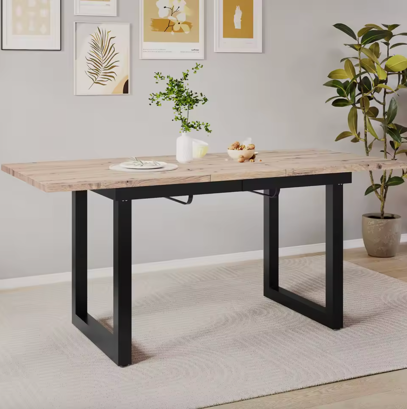 Uitschuifbare Eettafel 140–180 cm – Industrieel Design
