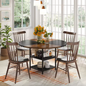 Ronde Eettafel 120 cm – Met Opbergplank & Houten Blad