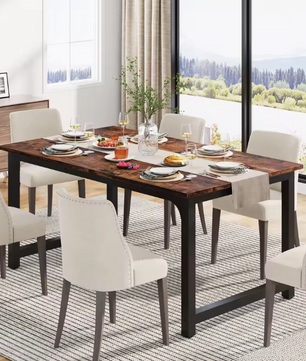 Industriële Eettafel 160 cm – Rechthoekig Hout & Metaal