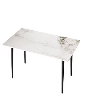 Moderne Marmeren Eettafel 120x70cm – Rechthoekig & Metalen Frame