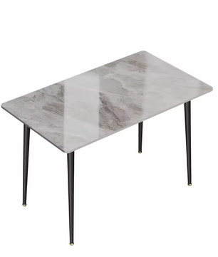 Moderne Marmeren Eettafel 120x70cm – Rechthoekig & Metalen Frame