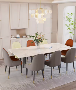 Uitschuifbare Eettafel 150–180 cm – Gesinterde Steen – Marmer look