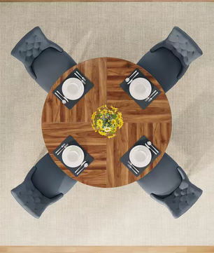 Ronde Boerderij Eettafel 120cm – Rustiek Hout & Metaal – Landelijk Design