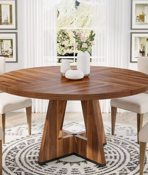 Ronde Boerderij Eettafel 120cm – Rustiek Hout & Metaal – Landelijk Design