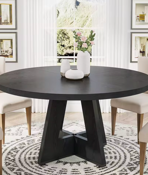 Ronde Boerderij Eettafel 120cm – Rustiek Hout & Metaal – Landelijk Design