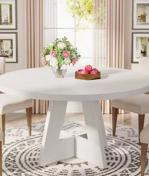 Ronde Boerderij Eettafel 120cm – Rustiek Hout & Metaal – Landelijk Design