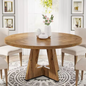 Ronde Boerderij Eettafel 120cm – Rustiek Hout & Metaal – Landelijk Design