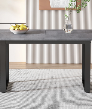 Luxe Eettafel met Stalen Poten – 140x70cm – Grijs & Modern Design