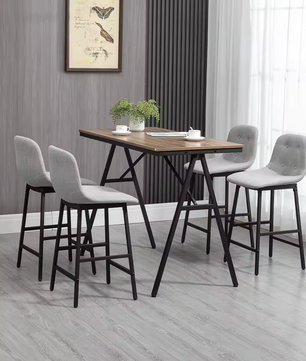 5-delige bartafelset met 4 krukken - Lichtgrijs of Beige