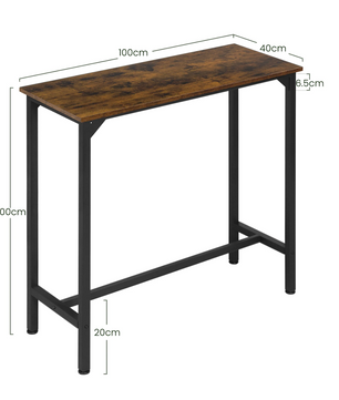 3-delige bartafelset met 2 krukken – industrieel staal & hout