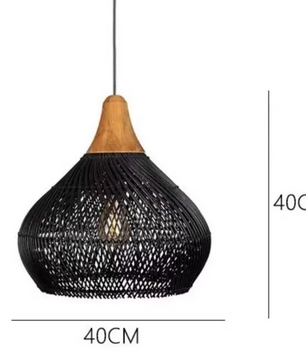 Vintage Boho Rotan Hanglamp – Handgemaakte E27 Hanglamp