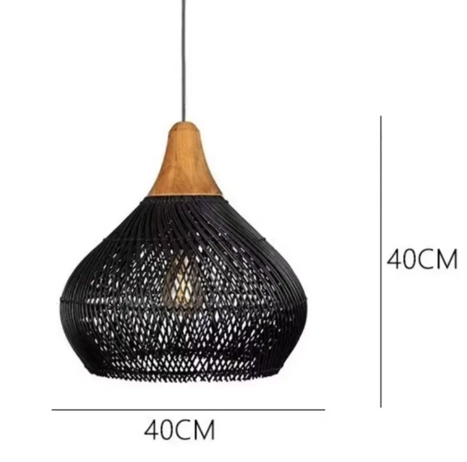 Vintage Boho Rotan Hanglamp – Handgemaakte E27 Hanglamp