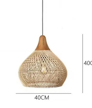 Vintage Boho Rotan Hanglamp – Handgemaakte E27 Hanglamp
