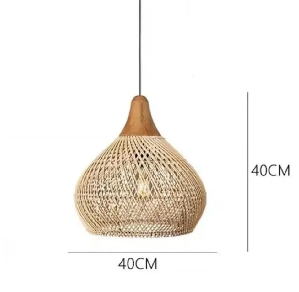 Vintage Boho Rotan Hanglamp – Handgemaakte E27 Hanglamp